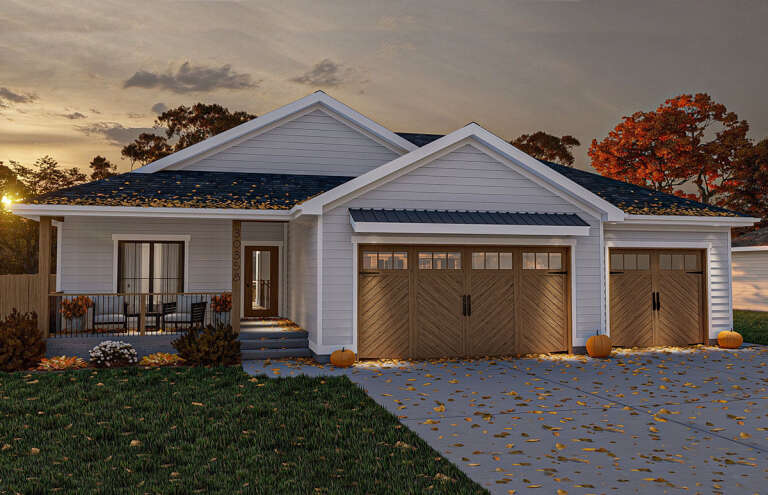 House Plan House Plan #29766 Angled Front Elevation