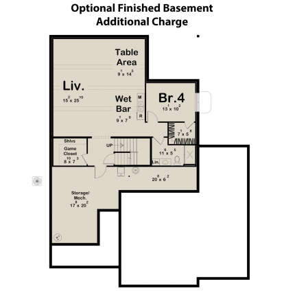 Optional Finished Basement for House Plan #963-00832