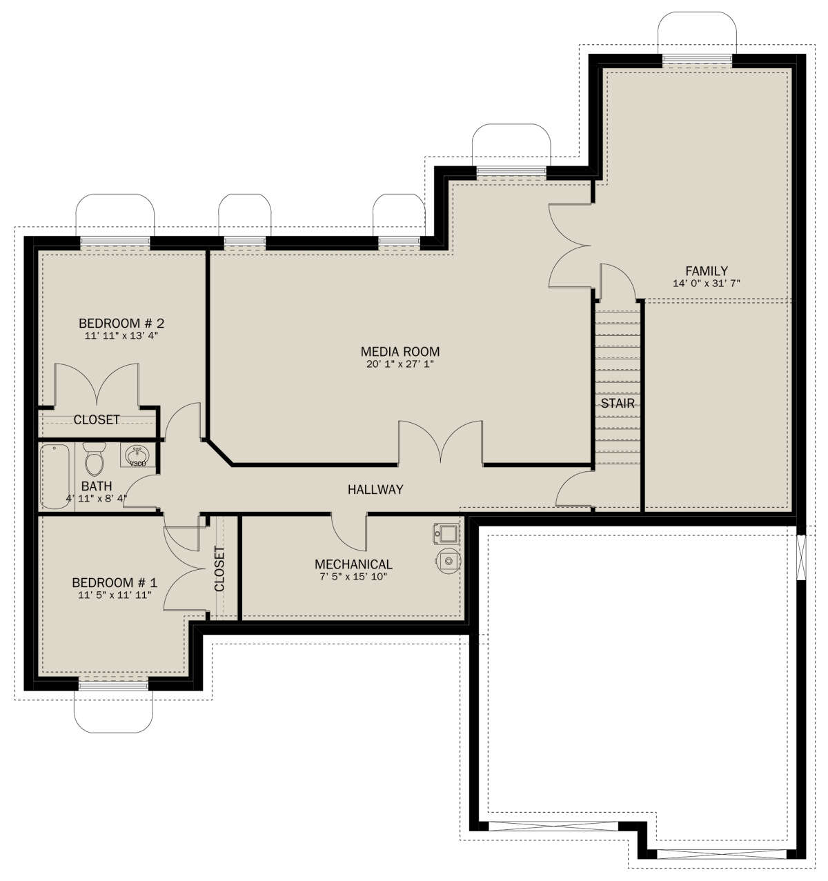 Basement for House Plan #2802-00247