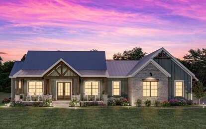 Modern Farmhouse House Plan #009-00375 Elevation Photo