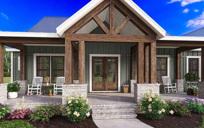 Modern Farmhouse House Plan #009-00375 Elevation Photo