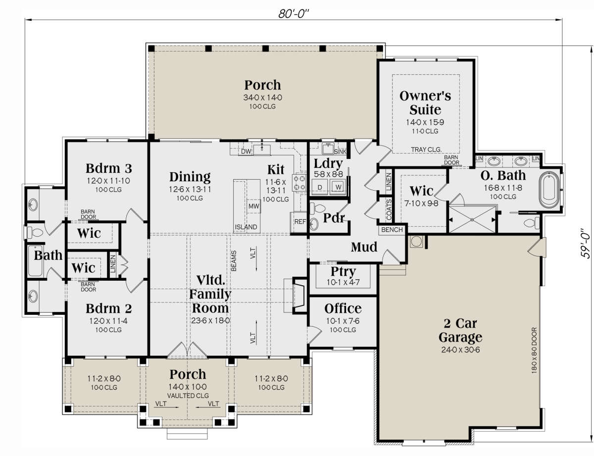 Main Floor for House Plan #009-00375