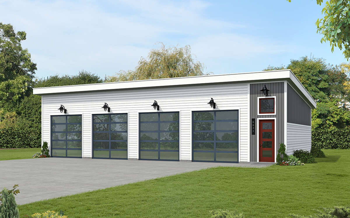 Modern 4 Car Garage Plan - 1,800 Square Feet | Floor Plan #940-00876 ...