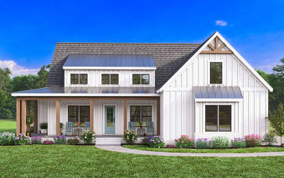 Modern Farmhouse House Plan #009-00376 Elevation Photo