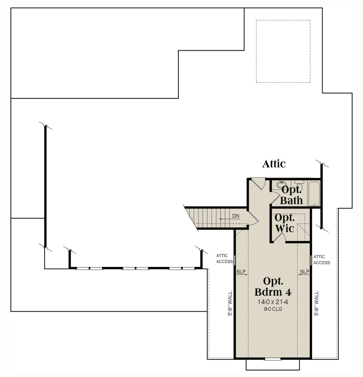 Optional Second Floor for House Plan #009-00376