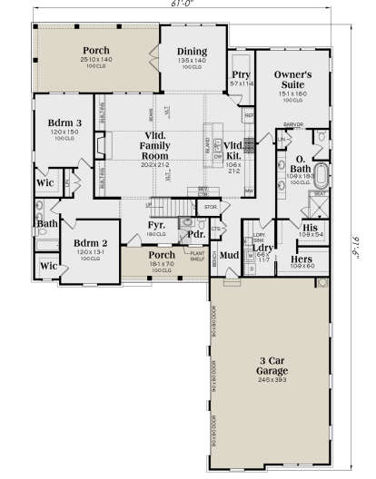 Main Floor  for House Plan #009-00377