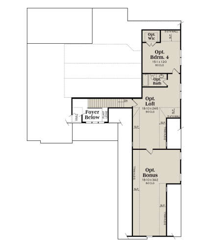 Optional Second Floor for House Plan #009-00377