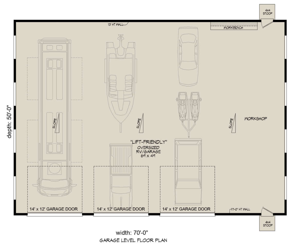 Modern 5 Car Garage Plan - 3,500 Square Feet | Floor Plan #940-00883 ...