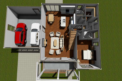 Overhead First Floor for House Plan #4848-00395