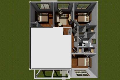 Overhead Second Floor for House Plan #4848-00396