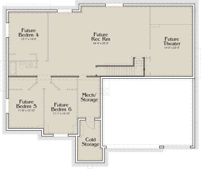 Basement for House Plan #6785-00007