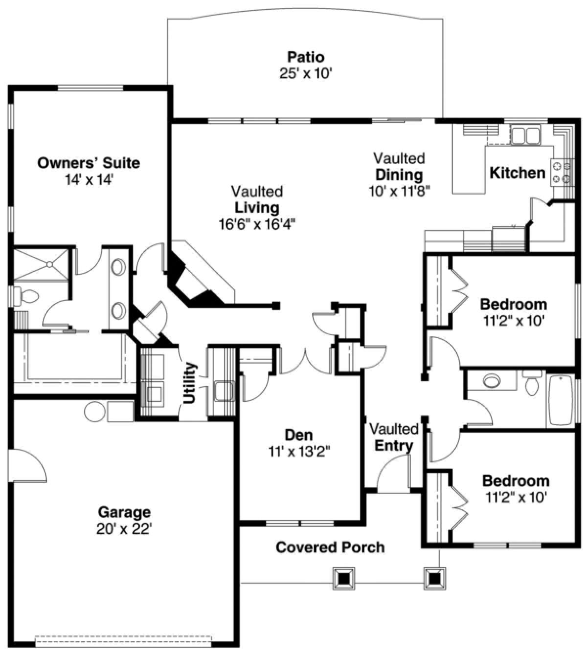 Floorplan 1 for House Plan #035-00397