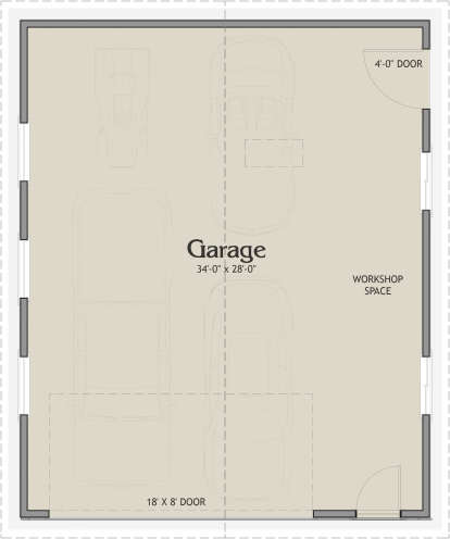 Garage Floor for House Plan #6785-00008
