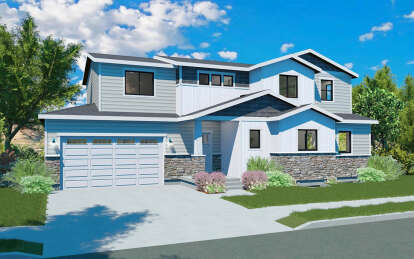 House Plan House Plan #29821 Angled Front Elevation