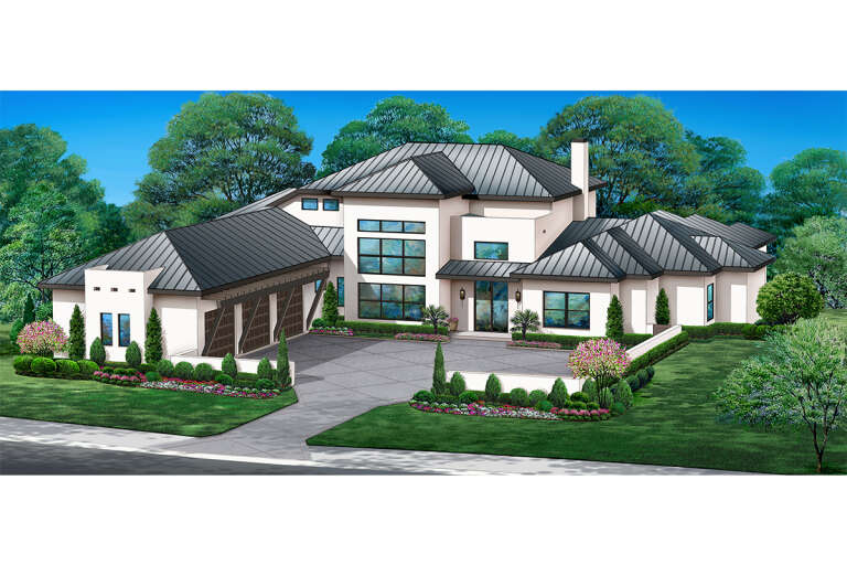 House Plan House Plan #29830 Angled Front Elevation\