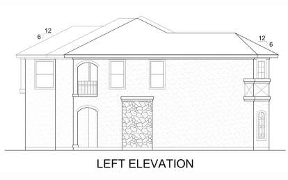 European House Plan #5445-00513 Elevation Photo