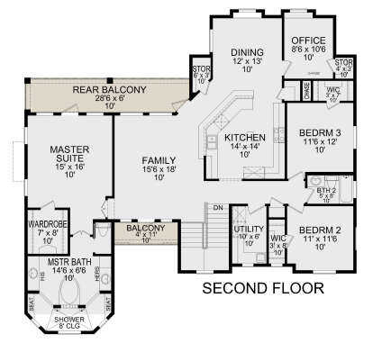 Second Floor for House Plan #5445-00513