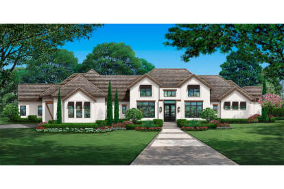 European House Plan #5445-00514 Elevation Photo