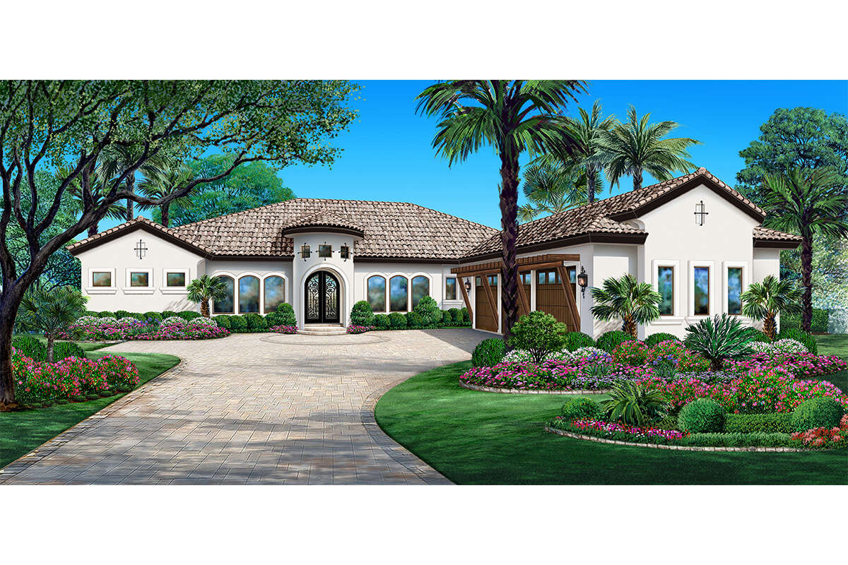Mediterranean Plan - 3,975 Square Feet, 4 Bedrooms, 4.5 Bathrooms ...