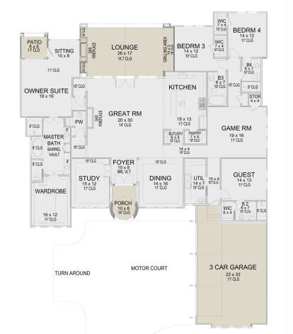 Main Floor for House Plan #5445-00515