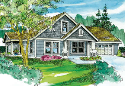 Craftsman House Plan #035-00398 Elevation Photo