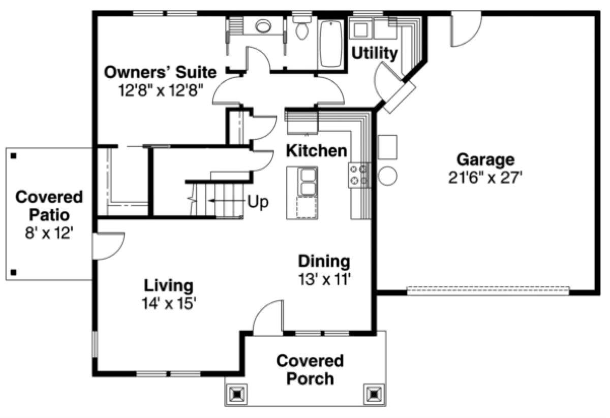 Floorplan 1 for House Plan #035-00398