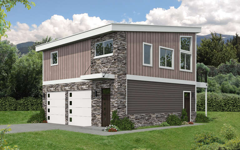 House Plan House Plan #29846 Angled Front Elevation