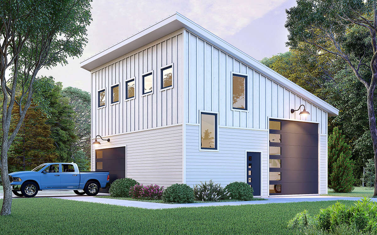 Modern 2 Car Garage Plan - 1,358 Square Feet | Floor Plan #940-00896 ...