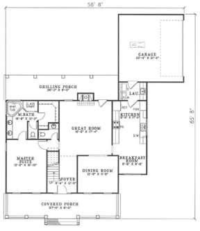 Floorplan 1 for House Plan #110-00074