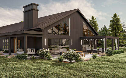 Barn Plan: 3,528 Square Feet, 3 Bedrooms, 4 Bathrooms - 963