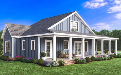 Modern Farmhouse House Plan #009-00378 Elevation Photo