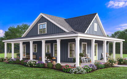 Modern Farmhouse House Plan #009-00378 Elevation Photo