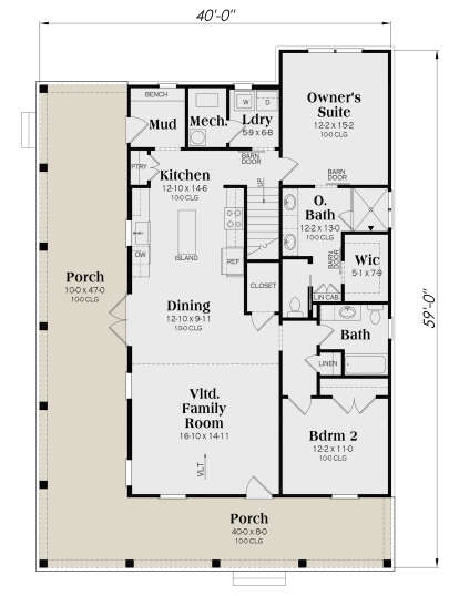 Main Floor  for House Plan #009-00378