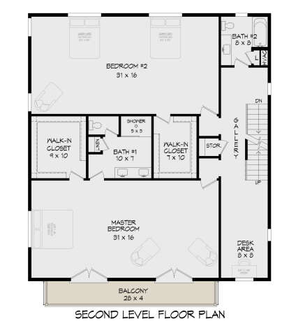 Second Floor for House Plan #940-00900