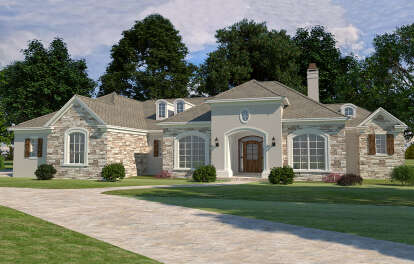 House Plan House Plan #29865 Angled Front Elevation
