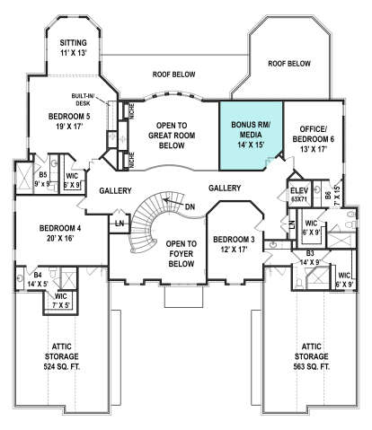 Second Floor for House Plan #4195-00062