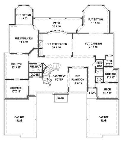 Basement for House Plan #4195-00062