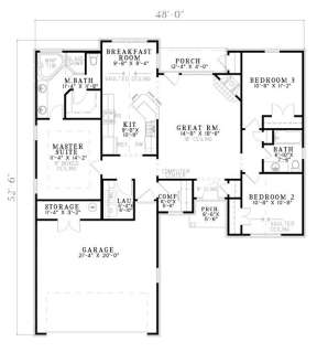 Floorplan 1 for House Plan #110-00077
