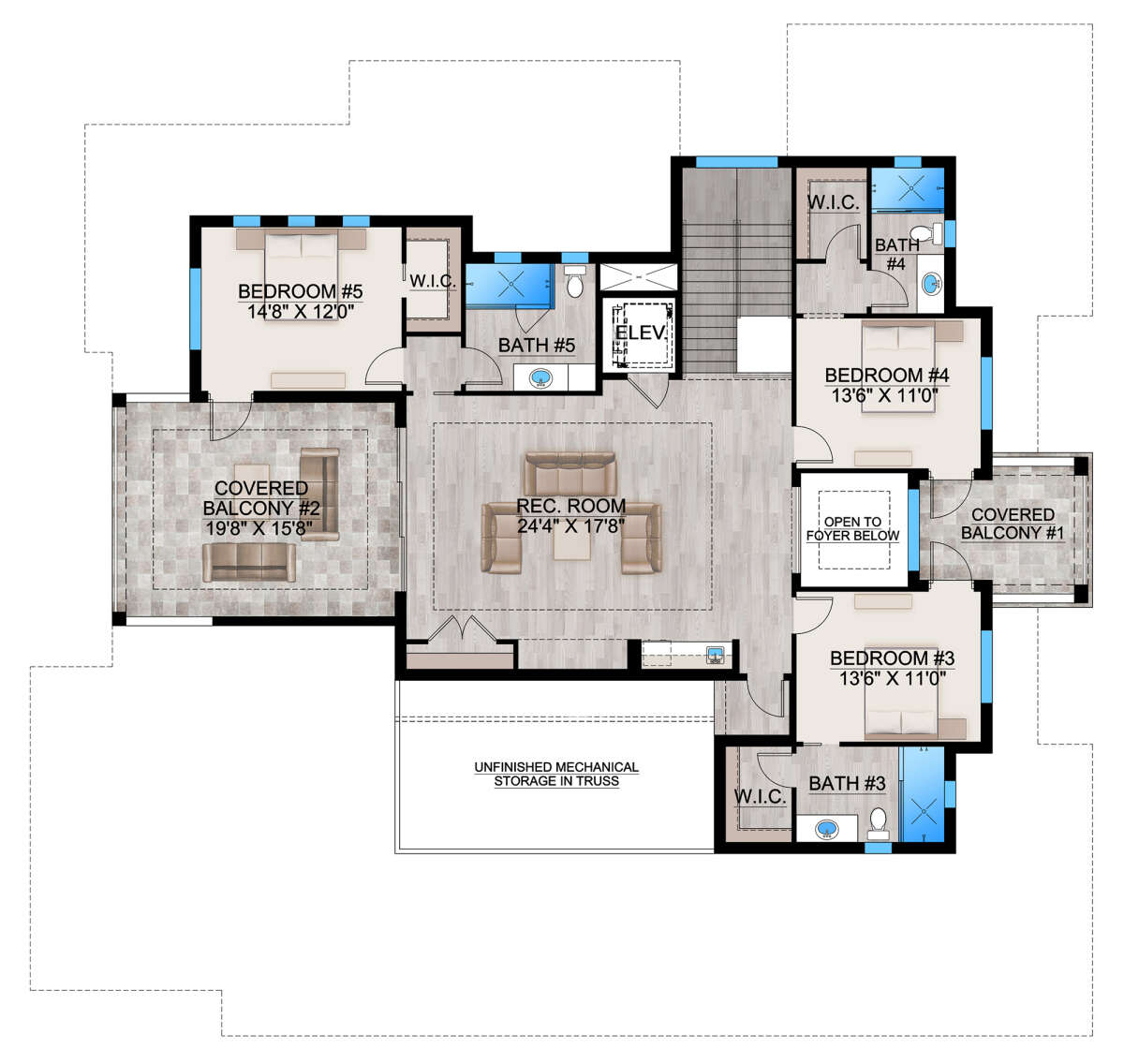 Coastal Plan - 4,868 Square Feet, 5 Bedrooms, 6 Bathrooms | Floor Plan ...