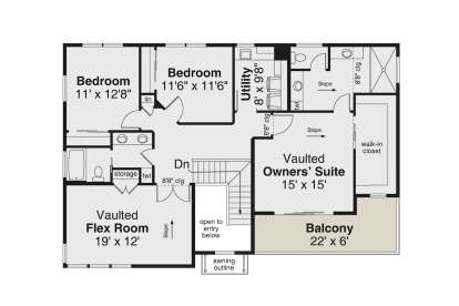 Second Floor for House Plan #035-01069