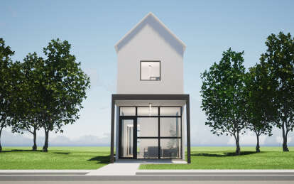 Modern House Plan #028-00203 Elevation Photo