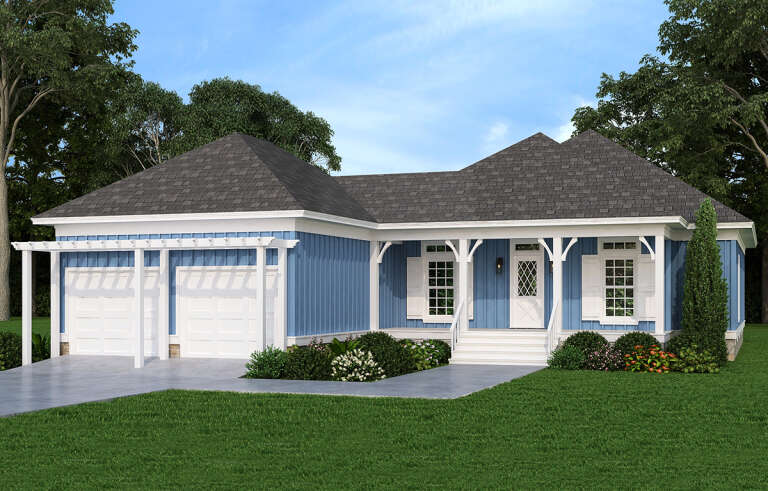House Plan House Plan #29915 Angled Front Elevation