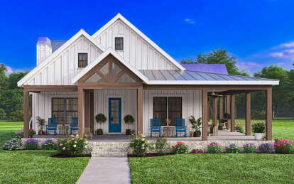 Modern Farmhouse House Plan #009-00379 Elevation Photo