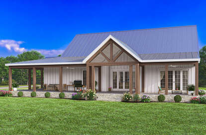 Modern Farmhouse House Plan #009-00379 Elevation Photo