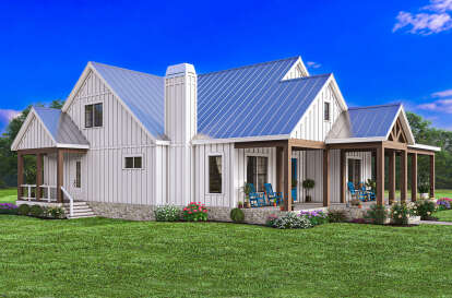 Modern Farmhouse House Plan #009-00379 Elevation Photo