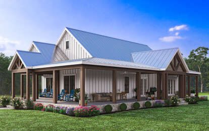 Modern Farmhouse House Plan #009-00379 Elevation Photo