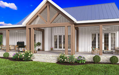 Modern Farmhouse House Plan #009-00379 Elevation Photo