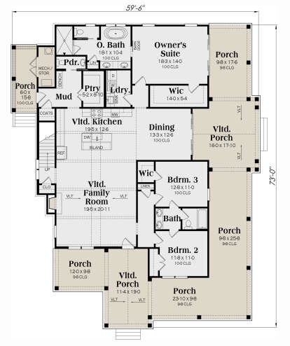 Main Floor for House Plan #009-00379