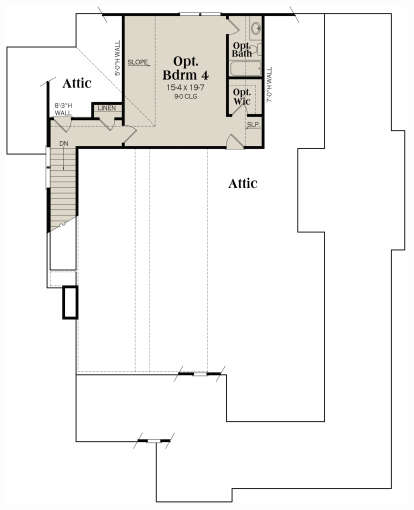 Optional Second Floor for House Plan #009-00379