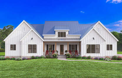 Modern Farmhouse House Plan #009-00380 Elevation Photo